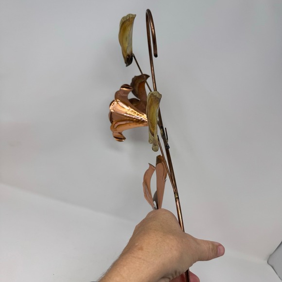 Vintage Metal Wall Art Copper Gold Flower Vine Sculpture Home Decor Accent - Picture 10 of 11